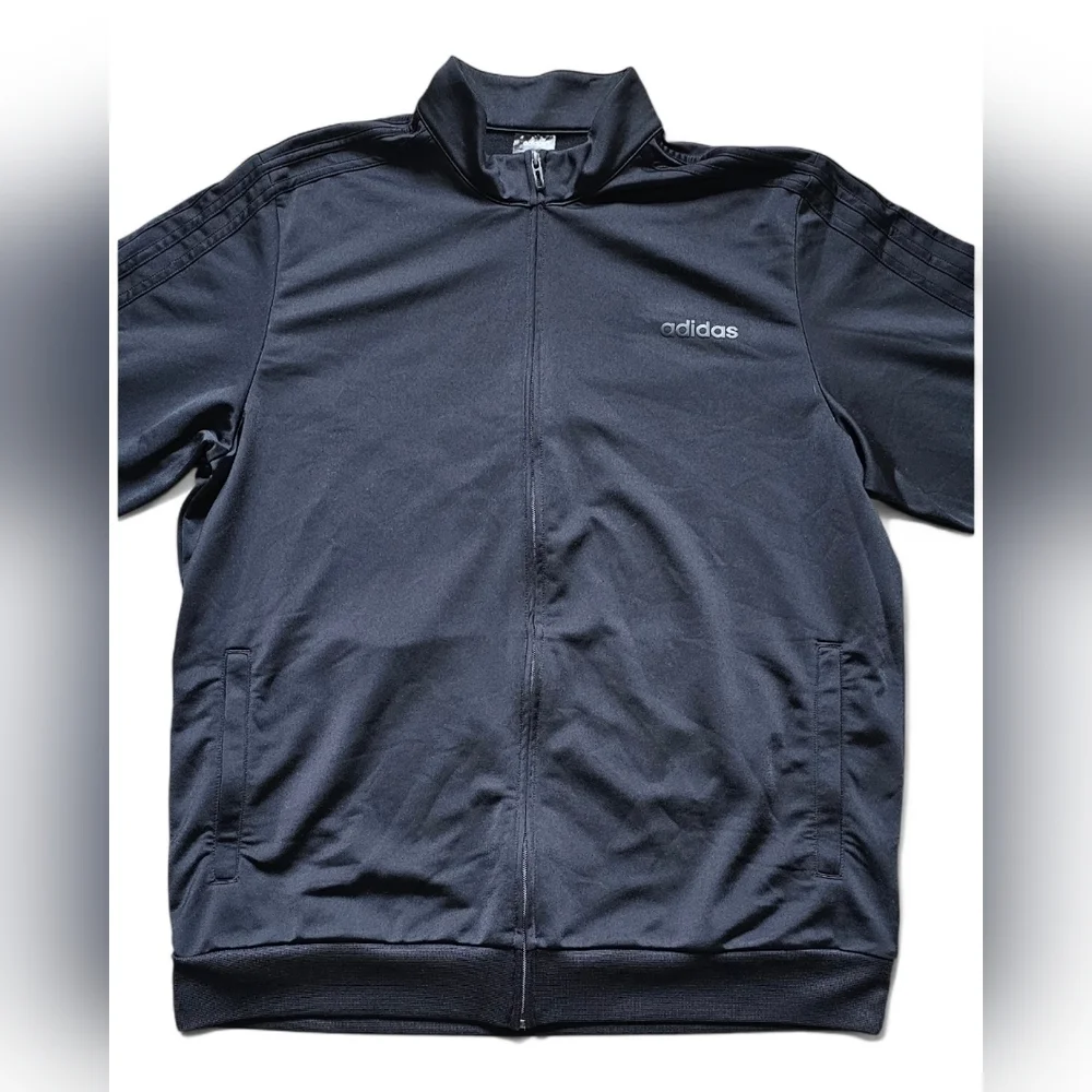 Adidas Men’s Black Full-Zip Athletic Track Jacket Size XL